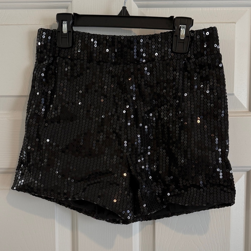 Spirit Black Sequin High Waist Shorts